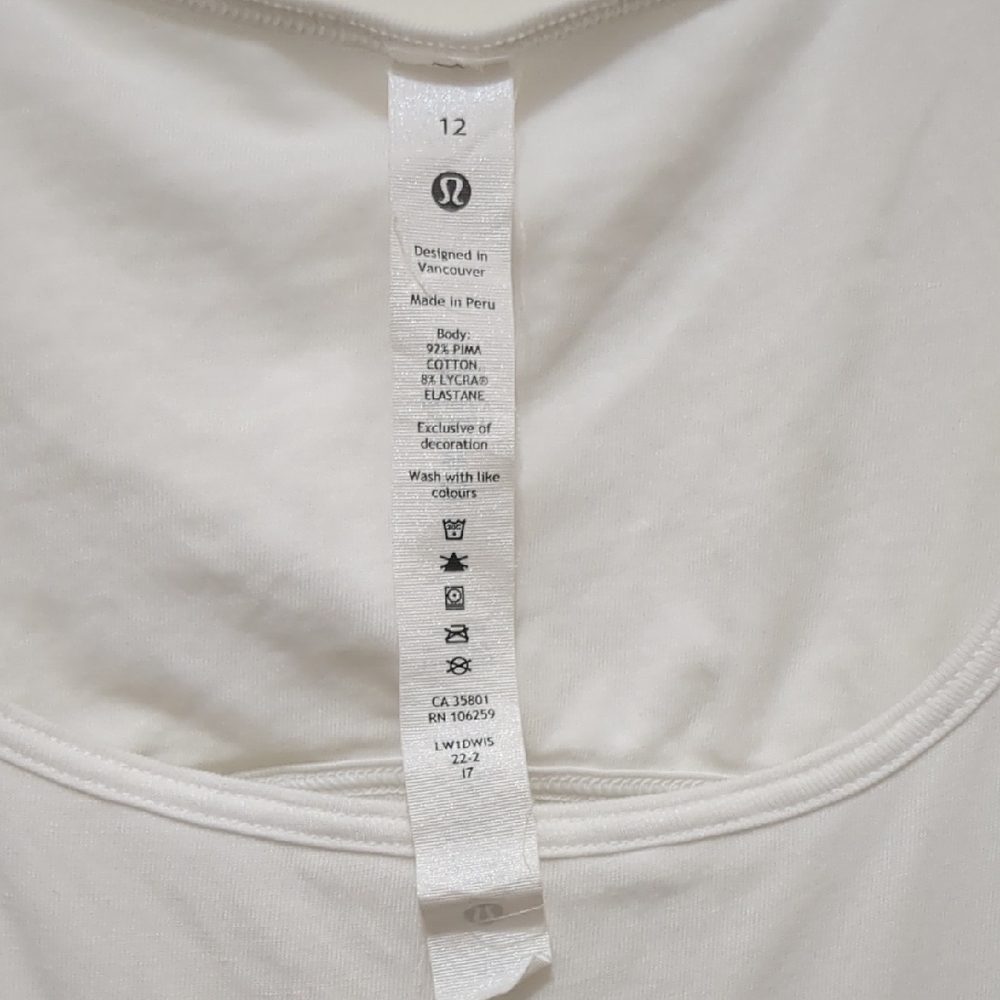 Lululemon Pima Cotton Open-Back White Midi Dress size 12 - Picture 2 of 9